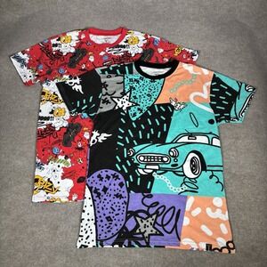 Screenshot Brand T Shirt Mens XL Short Sleeve All Over Print Hip Hop Lot Of 2